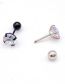Fashion Gold-6mm Titanium Steel Four -claw Balls Puncture Earrings