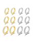 Fashion Gold 6mm Copper Inlaid Round Ear Ring