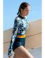 Fashion Printing Polyester Printed Long -sleeved Conjoined Swimsuit