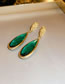 Fashion Green (crystal) Geometric Drop Crystal Drop Earrings