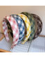 Fashion 5# Headband - Coffee Color Fabric Check Wide-brimmed Headband
