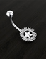 Fashion Rose Gold Titanium Steel Diamond-studded Five-pointed Star Piercing Navel Ring