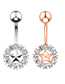 Fashion Rose Gold Titanium Steel Diamond-studded Five-pointed Star Piercing Navel Ring