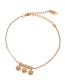 Fashion Rose Gold Titanium Flower Pendant Tassel Beaded Bracelet