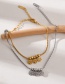 Fashion Rose Gold Titanium Steel Hollow Tree Of Life Pendant Tassel Beaded Anklet