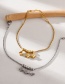 Fashion Rose Gold Titanium Sequin Butterfly Pendant Tassel Beaded Anklet