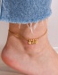 Fashion Rose Gold Titanium Steel Flower Pendant Tassel Beaded Anklet