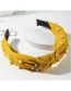 Fashion Turmeric Fabric Beaded Knotted Wide-brimmed Headband