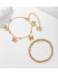 Fashion Gold Alloy Geometric Beaded Butterfly Bracelet Set
