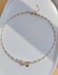 Fashion C Cube Crystal Beaded Oil Drip Eye Pearl Necklace