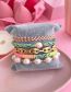 Fashion 1# Colored Polymer Clay Pearl Drop Oil Leaf Beaded Pig Nose Bracelet Set
