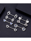 Fashion Butterfly Stainless Steel Inlaid Zirconium Geometric Puncture Nipple Ring
