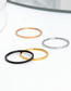Fashion Gold-2mm-inner And Outer Balls Titanium Steel Geometric Circle Plain Hoop Ring