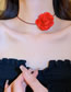 Fashion Necklace - Pink Fabric Flower Necklace