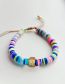 Fashion 1# Multicolored Clay Pearl And Crystal Beaded Pig Nose Bracelet Set
