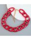 Fashion Red Alloy Geometric Chain Necklace