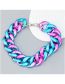 Fashion Powder Blue Alloy Geometric Chain Necklace