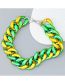 Fashion Green Yellow Alloy Geometric Chain Necklace