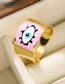 Fashion 9# Gold Plated Brass Oil Drip Eye Geometric Open Ring
