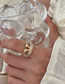 Fashion Ring - Gold Metal Set Zirconium Alphabet Double Split Ring