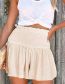 Fashion Light Brown Polyester Waist Pleated Skirt