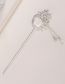 Fashion Silver Alloy Diamond-studded Leaves And Flowers Hairpin