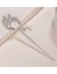 Fashion Silver Alloy Diamond-studded Leaves And Flowers Hairpin