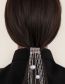 Fashion Silver Metal Rhinestone Pearl Tassel Hair Clip
