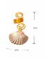 Fashion Gold Alloy Geometric Starfish Shell Snake Hair Button Set