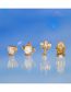 Fashion Gold Gold Plated Copper Inlaid Zirconia Teapot Candlestick Earring Set