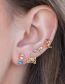 Fashion Gold Gold Plated Copper Geometric Earrings Set With Zirconia