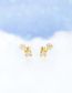 Fashion Gold Gold-plated Copper Three-dimensional Moon Bear Stud Earrings