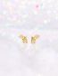 Fashion Gold Gold-plated Copper Three-dimensional Moon Bear Stud Earrings