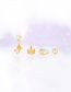 Fashion Gold Gold Plated Copper And Zirconia Heart Bear Earring Set