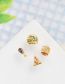 Fashion Gold Gold Plated Zirconia Donut Burger Pizza Earring Set In Copper