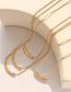Fashion P678 Gold Curved Necklace-40+5cm Titanium Steel Geometric Long Necklace