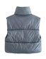 Fashion Grey Slipper Stand -up Collar Zipper Cotton Vest