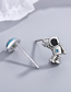 Fashion Silver Copper Inlaid Diamond Cosmic Astronaut Earrings