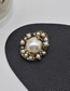 Fashion Gold Metal Diamond Pearl Broocated