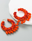 Fashion Rosado Rice Bead Weaving Pearl Round Ear Ring