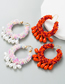 Fashion Rosado Rice Bead Weaving Pearl Round Ear Ring