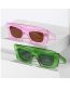 Fashion Leopard Green Frame Pc Square Frame Sunglasses