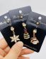 Fashion E Stainless Steel Inlaid Dripping Oil Christmas Tree Pat The Navel Nail