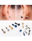 Fashion E Blue Stainless Steel Puncture Screw Earrings