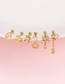 Fashion Gold 6# Titanium Steel Inlaid Moon Streaming Speed ??strite Earrings