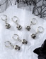 Fashion Silver Alloy Skull Earrings Suite