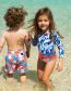 Fashion Baby Polyester Print Lace-up One-piece Swimsuit