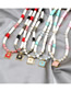 Fashion Red Soft Pottery Half Treasure String Beaded Oil Love Square Necklace