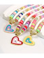 Fashion Pink Blue Purple Yellow Colored Soft Pottery Beaded Drip Oil Love Necklace