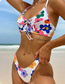 Fashion White Print Polyester Print Lace-up Swimsuit